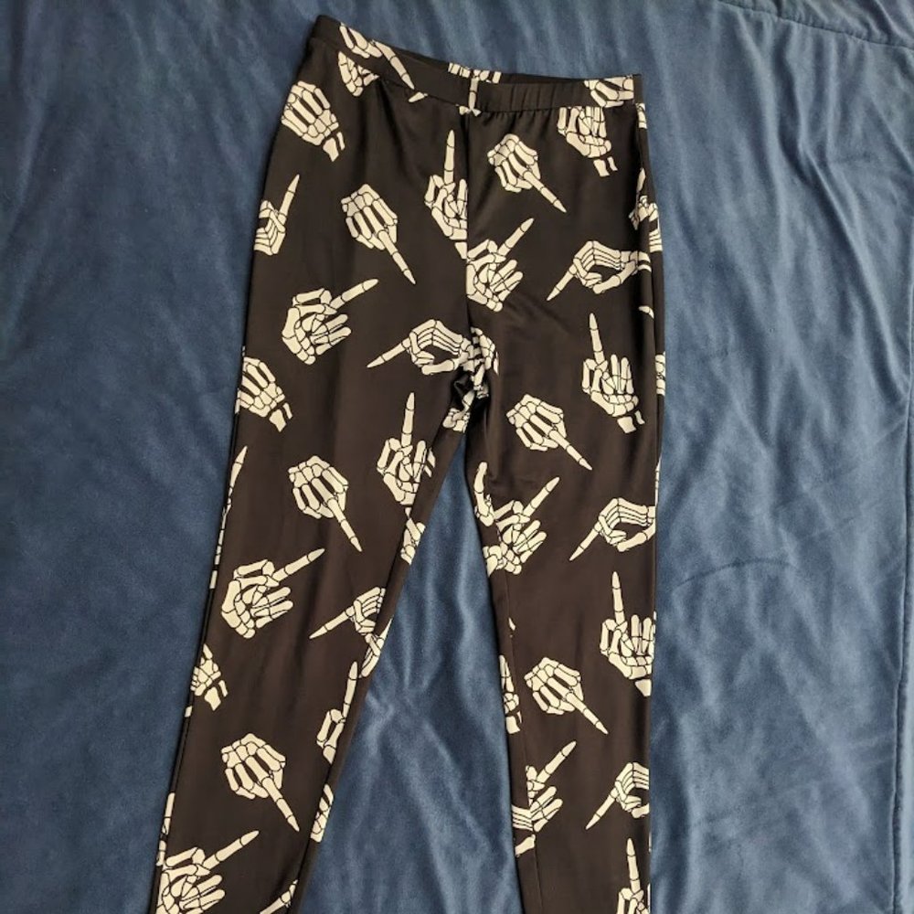 Sourpuss Middle Finger Leggings- Small